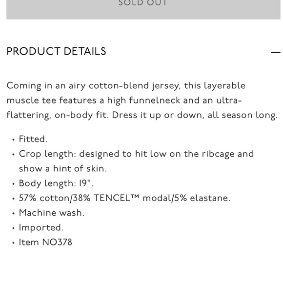 Madewell funnel neck cropped muscle tee - Picture 2 of 4